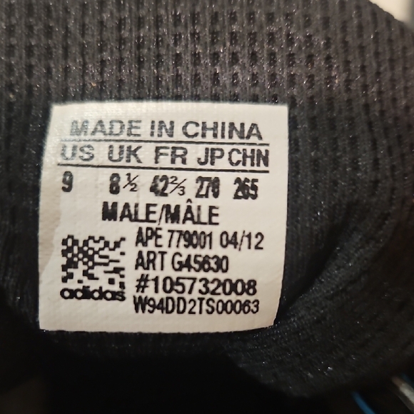 Adidas Men's Black and Blue Athletic Shoes - Picture 4 of 5